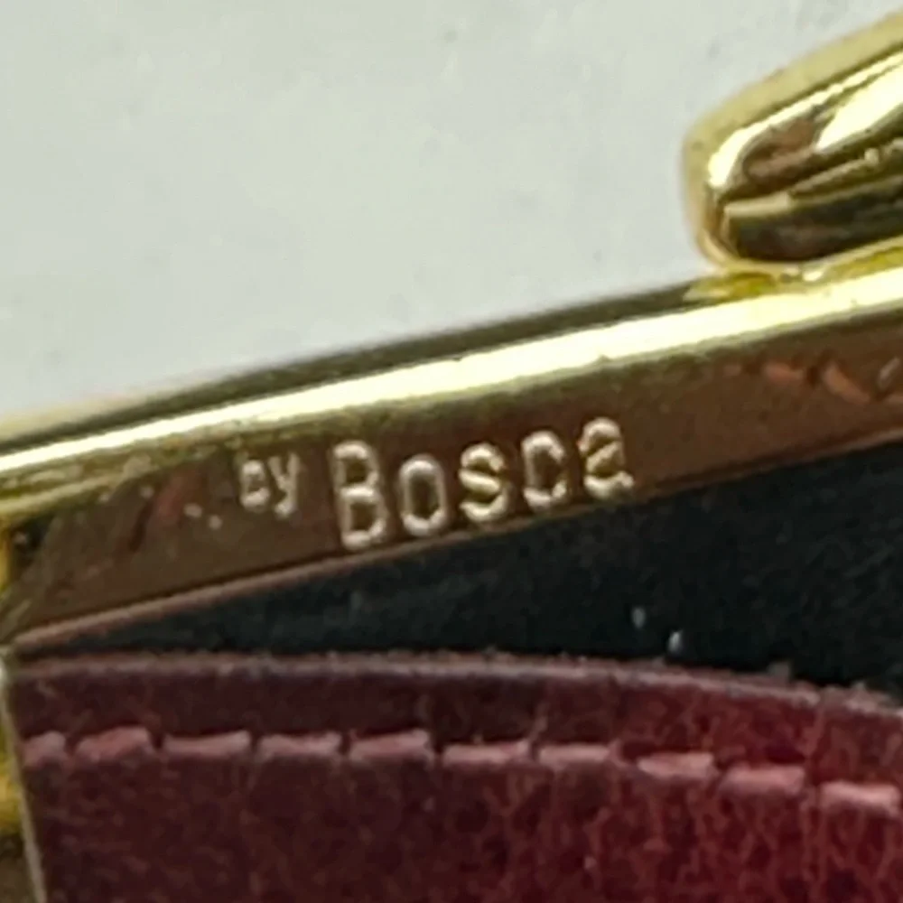 Bosca Bi-fold Wallet/ Red Hand stained hide